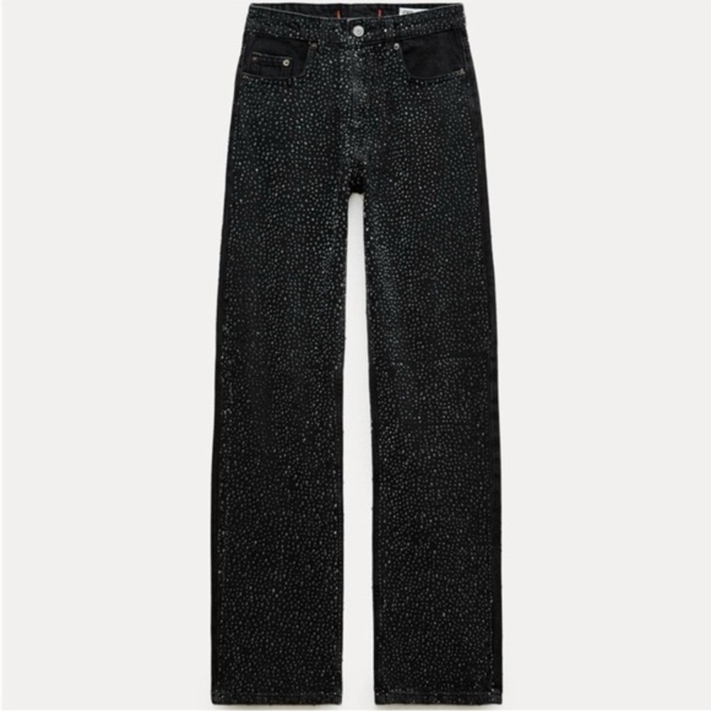 ZARA RHINESTONE GLITTER JEANS